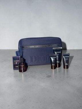 Dior Sauvage Travel Kit with Navy Blue Pouch